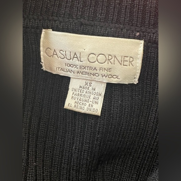 Casual Corner Black Merino Wool Sweater XS - Picture 5 of 6
